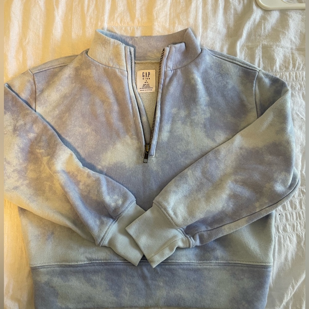 Girls Purple tie dyed crop sweatshirt